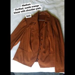 Orange Suede Blazer Jacket